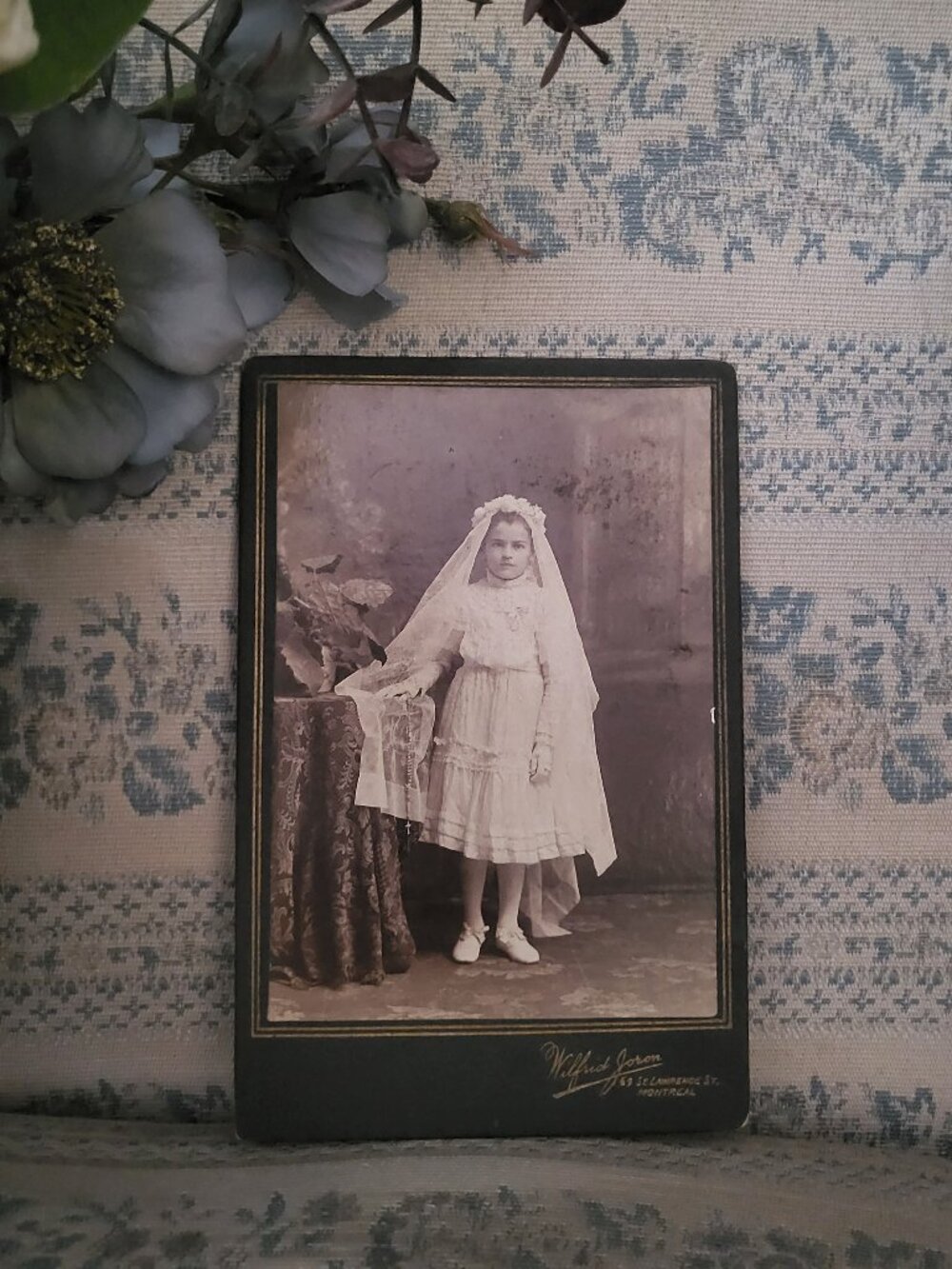Antique Wilfrid Jeron Montreal First Communion Cabinet Card Photo